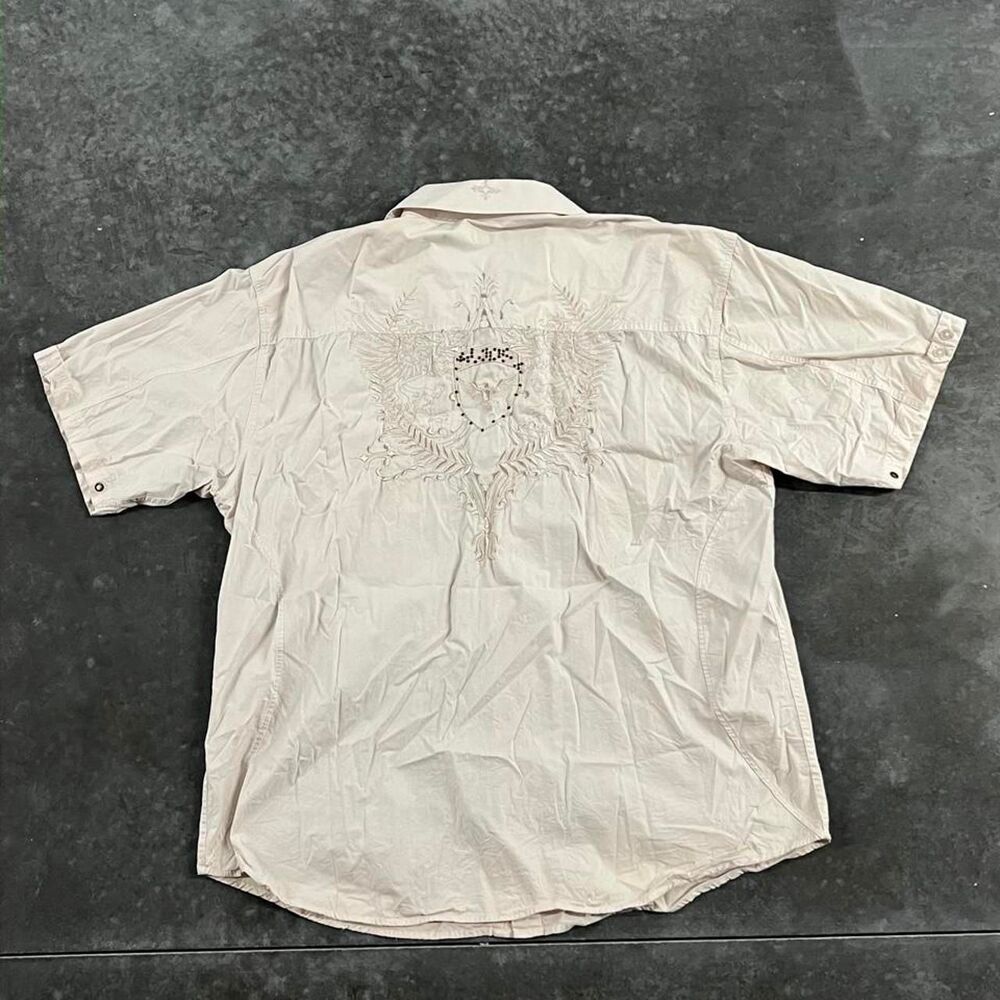 Knockout Y2K Embroidered Rhinestone Button Up Shirt 2XL